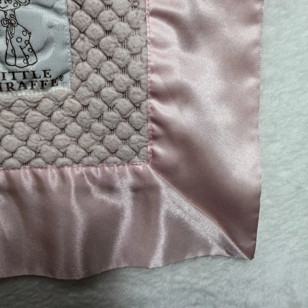 Little Giraffe Pink Baby Blanket Chenille Honeycomb Satin Trim Luxury Nursery
